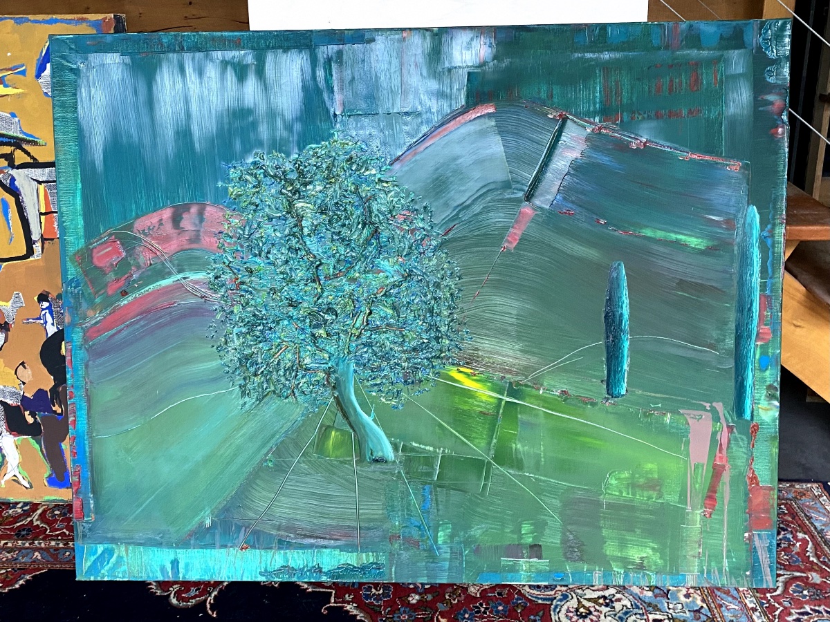 Large Format Contemporary Art - Abstract Landscape - Mixed Media On Canvas By Martin Reyna-photo-4