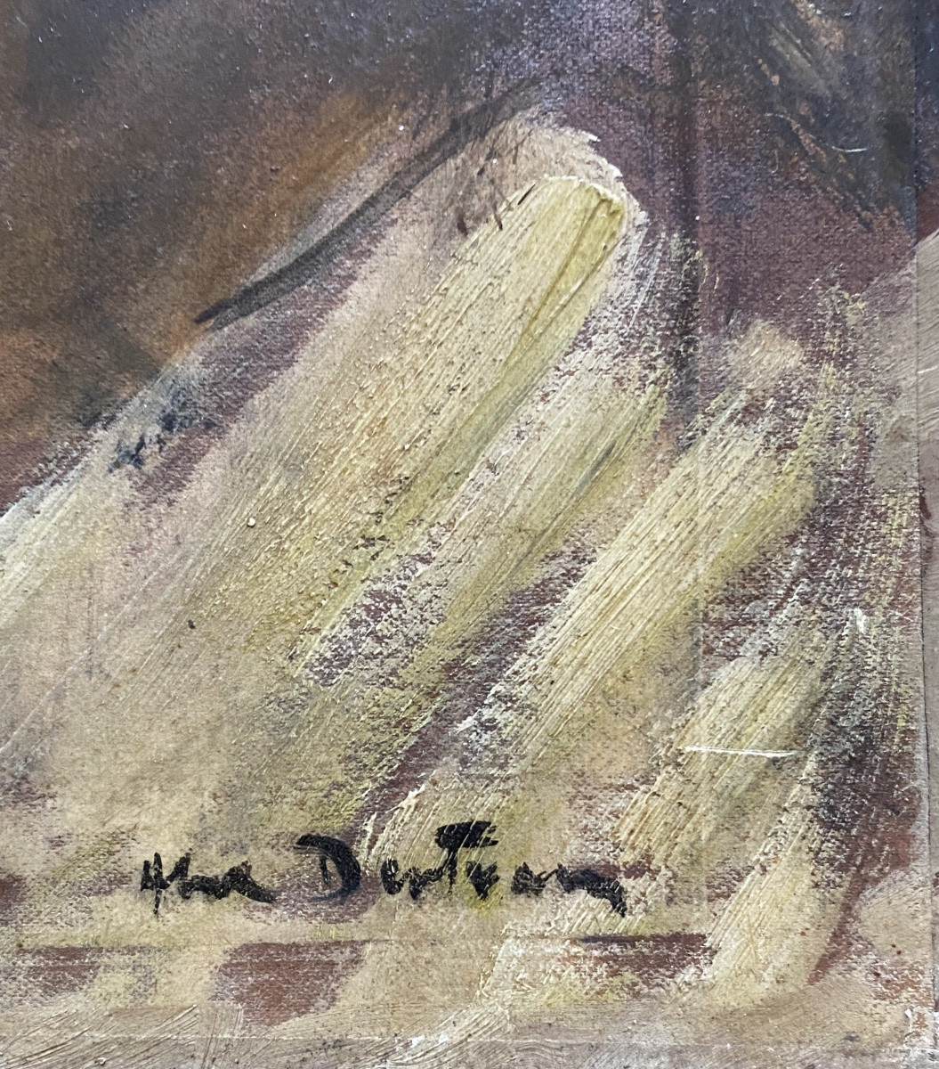 Portrait de jeune fille - huile sur toile signée Abel Bertram (1871-1954)-photo-2