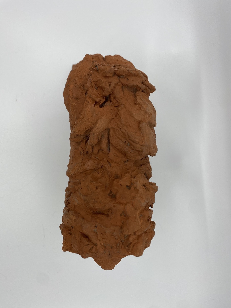 The Chow Chow Terracotta Sculpture By Sculptor Richard Fath, Signed-photo-4