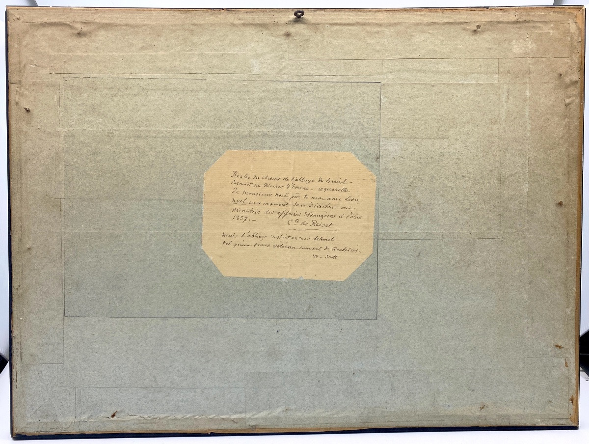 Aquarelle abbaye du Breuil-Benoît fin XIXème (encadrement d’origine Napoléon III)-photo-1