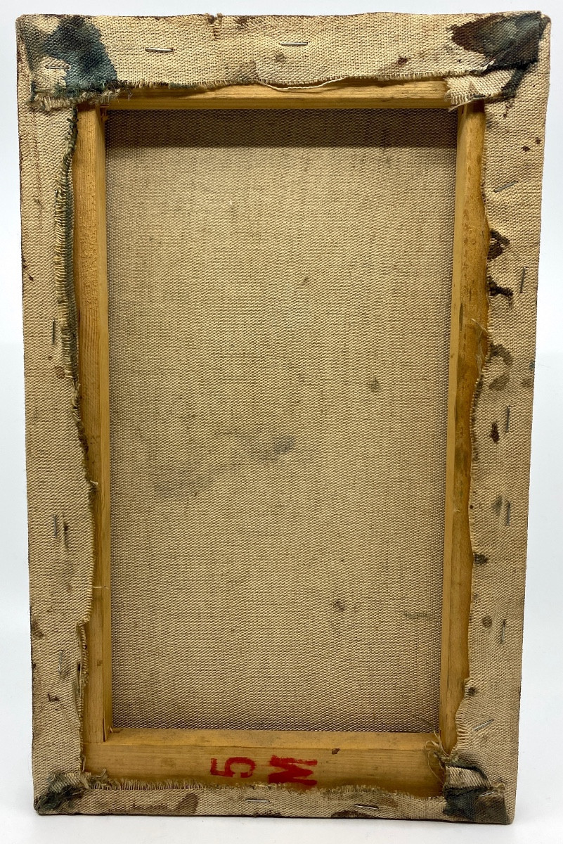 Arbre dans la brume - huile sur toile (signature à déchiffrer)-photo-2