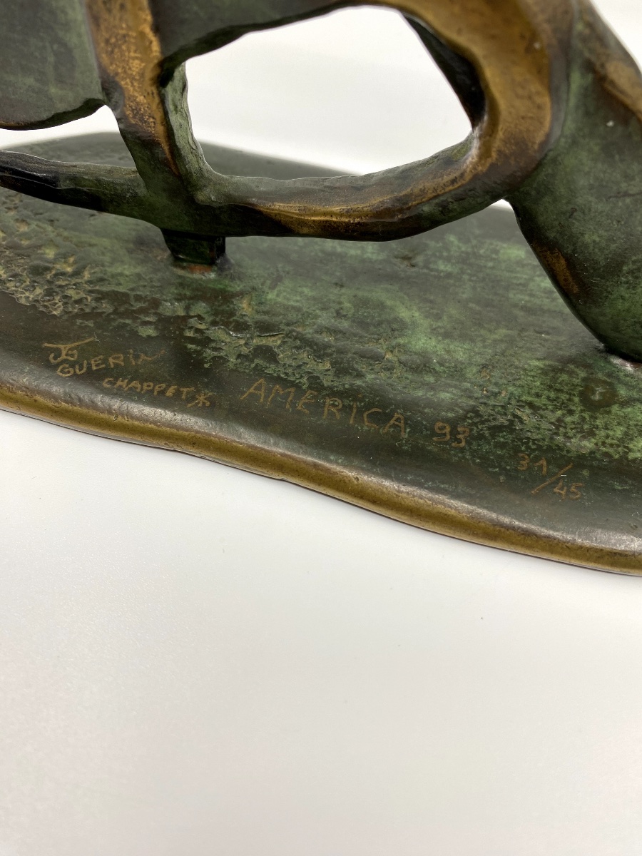 Sculpture en bronze "America" 31/45 signée Patrick Chappet-photo-4