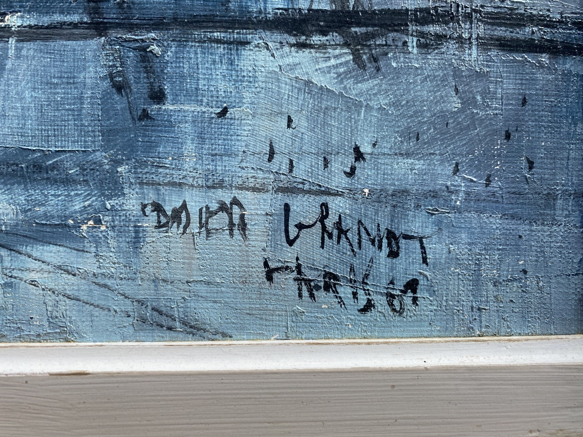 Oil On Canvas By Didier Grandt 1034 - 1976 Notre Dame De Paris Et Quais Bouquinistes 55x46cm-photo-2