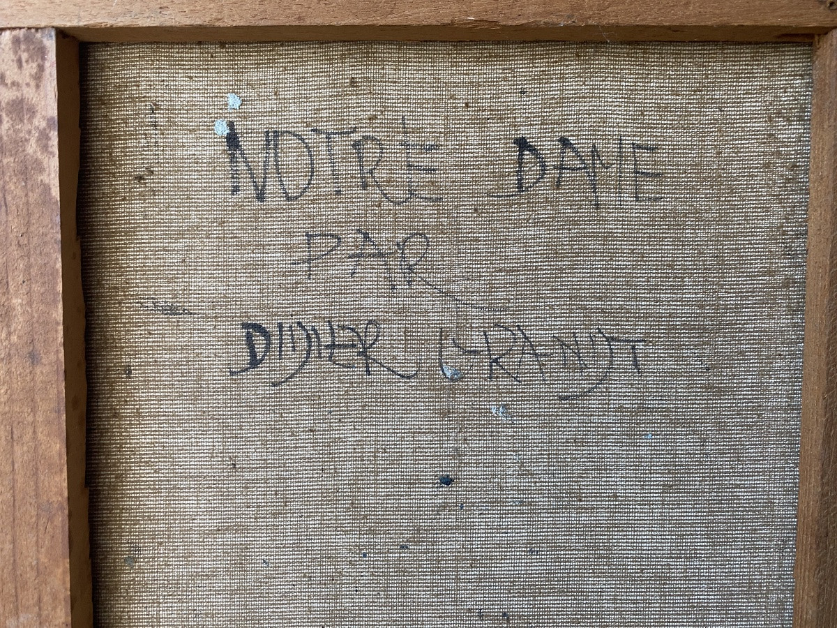 Oil On Canvas By Didier Grandt 1034 - 1976 Notre Dame De Paris Et Quais Bouquinistes 55x46cm-photo-3