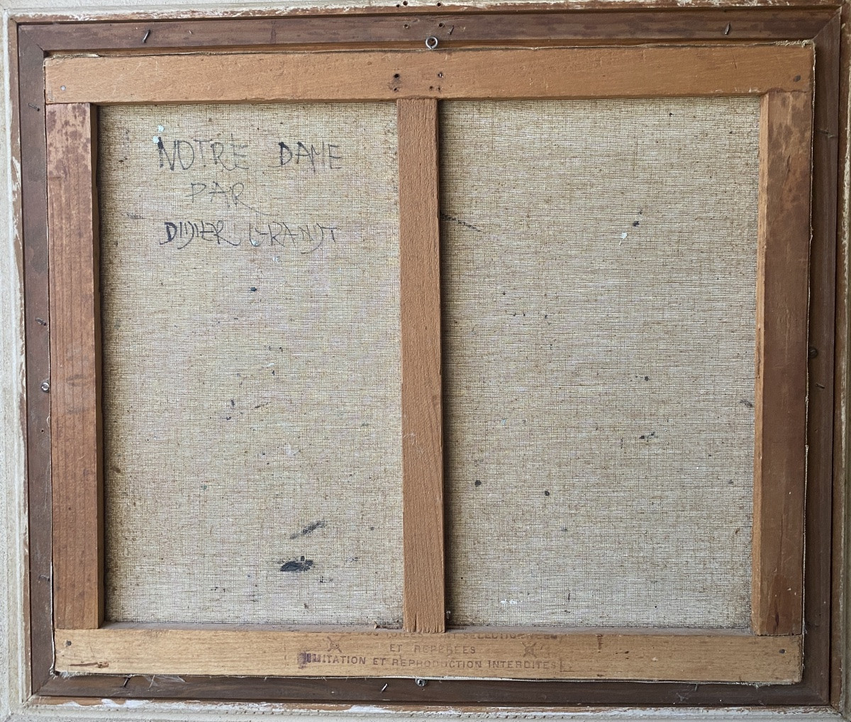 Oil On Canvas By Didier Grandt 1034 - 1976 Notre Dame De Paris Et Quais Bouquinistes 55x46cm-photo-4