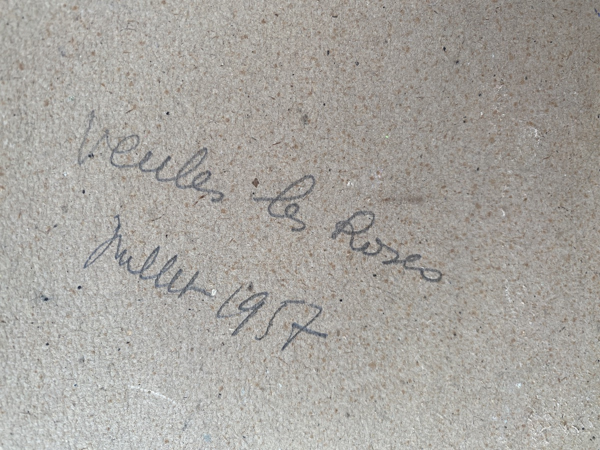 Oil On Isorel Signed By Charles Bétrémieux 1919-1997 Seaside At Veules Les Roses In 1957-photo-2