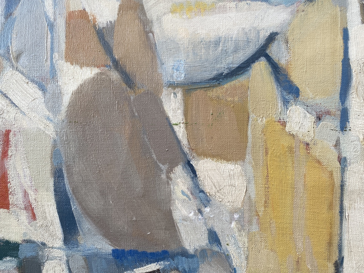 Huile sur toile signée de Philippe GAUTIER 1928 - 2004 oeuvre paysage cubiste cira années 1950-photo-4