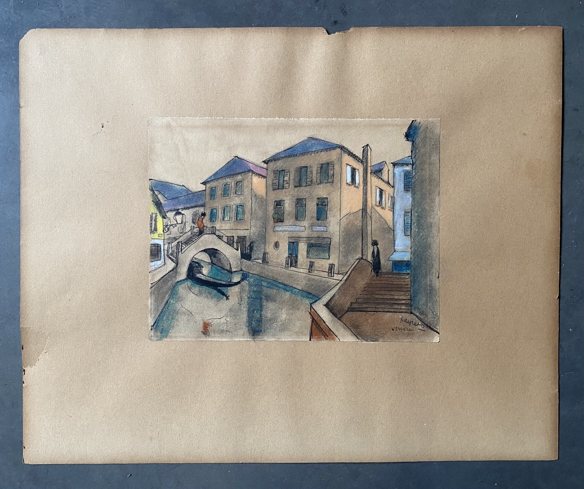 Venice - Drawing Mounted On Paper-photo-3