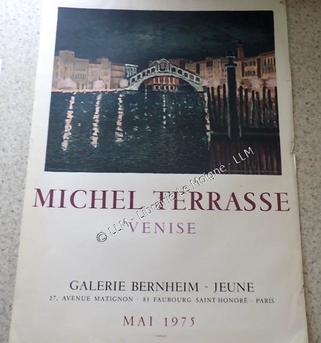 The Rialto Bridge (venice) - Watercolor And Gouache On Paper (1966) Signed Michel Terrasse-photo-3