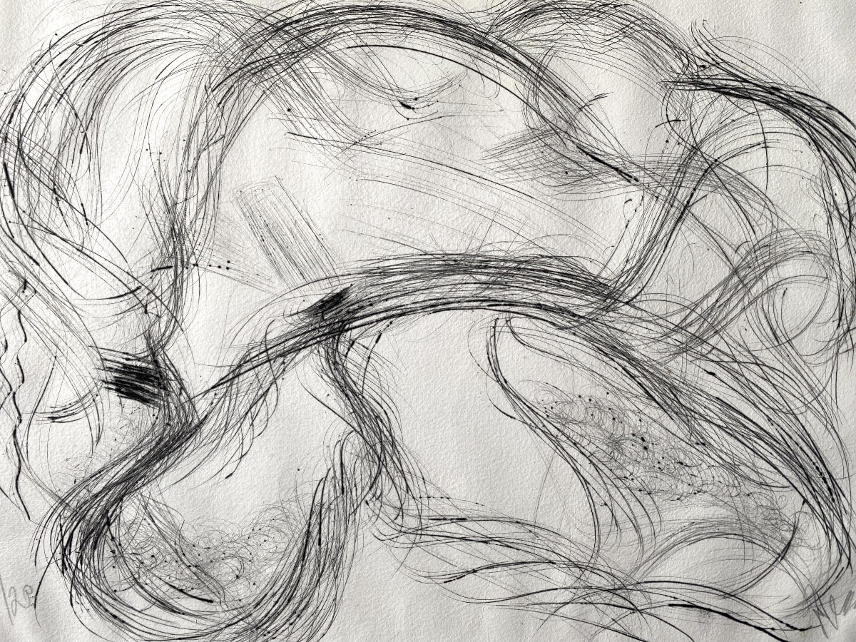 Abstract Drypoint Composition On 20/20 Paper Signed Jean Messagier (1920-1999)-photo-2