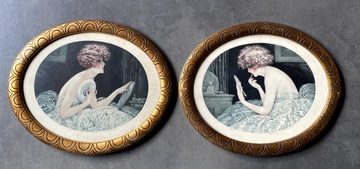 Framed Engravings 1920s/1930s Signed Maurice Millière (1871-1946)