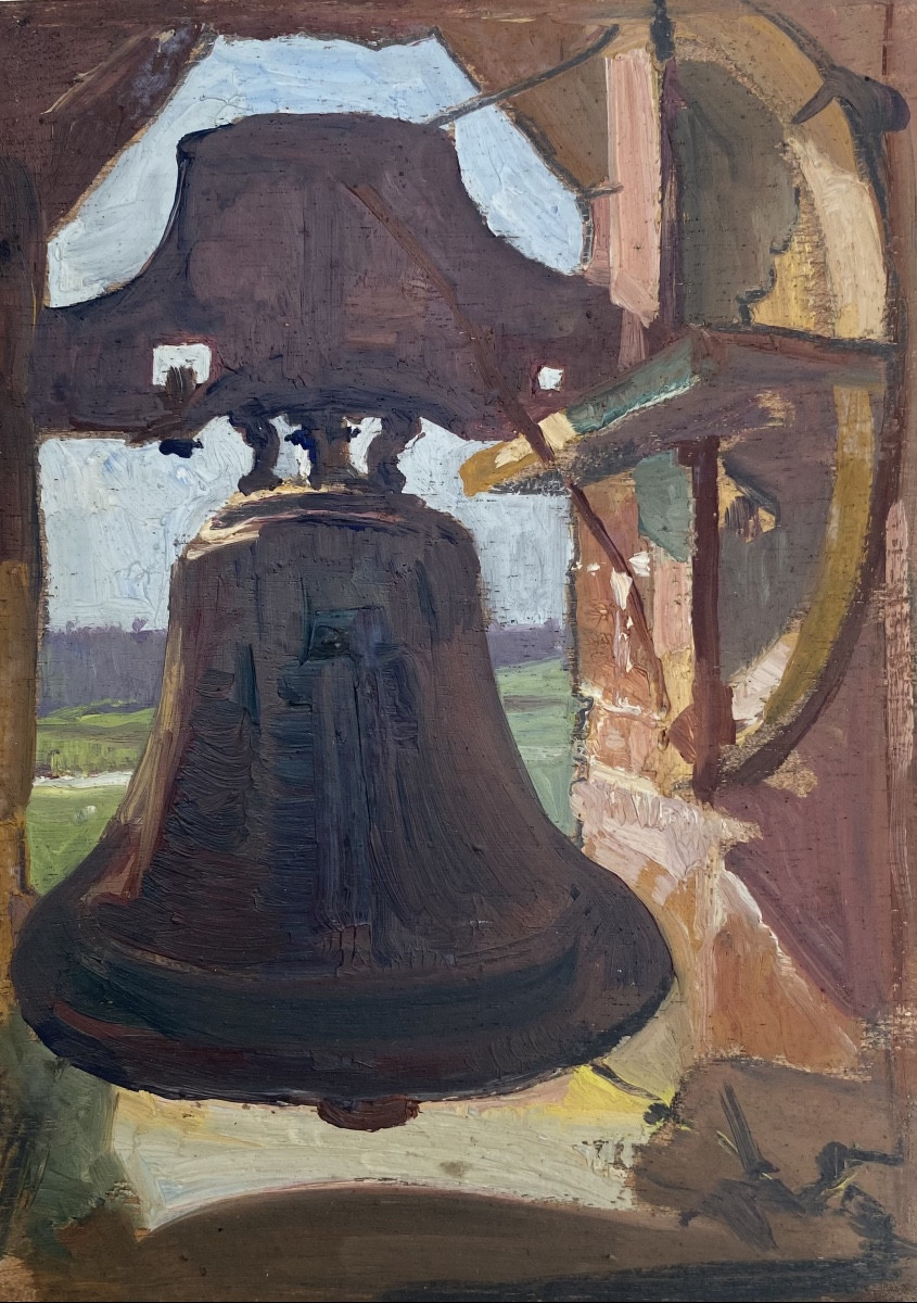 Pochade Le Clocher -  Théodore Boulard (1887-1961)