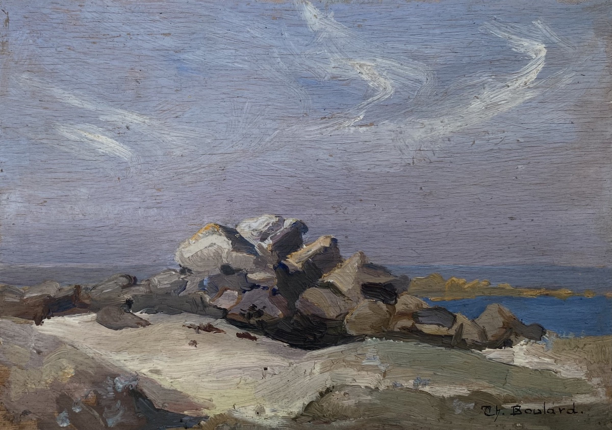 Pochade bord de mer - Théodore Boulard (1887-1961)