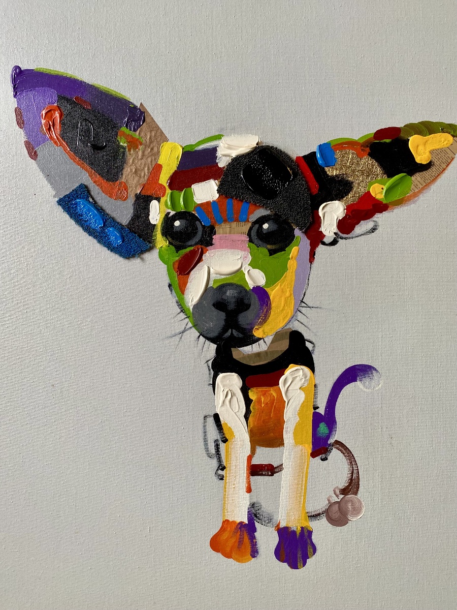 Contemporary Painting Chihuahua Dog-photo-2