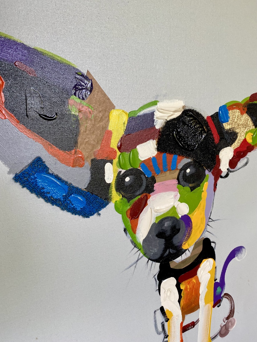 Contemporary Painting Chihuahua Dog-photo-3