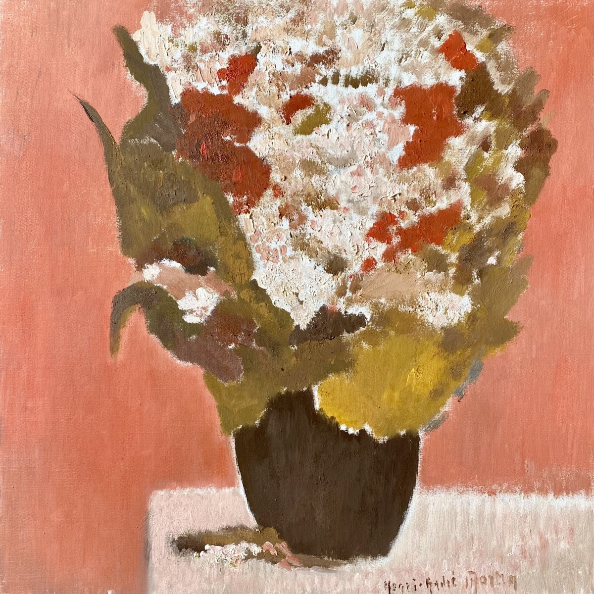 Bouquet Of Flowers Signed Henri-andré Martin (1918-2004)