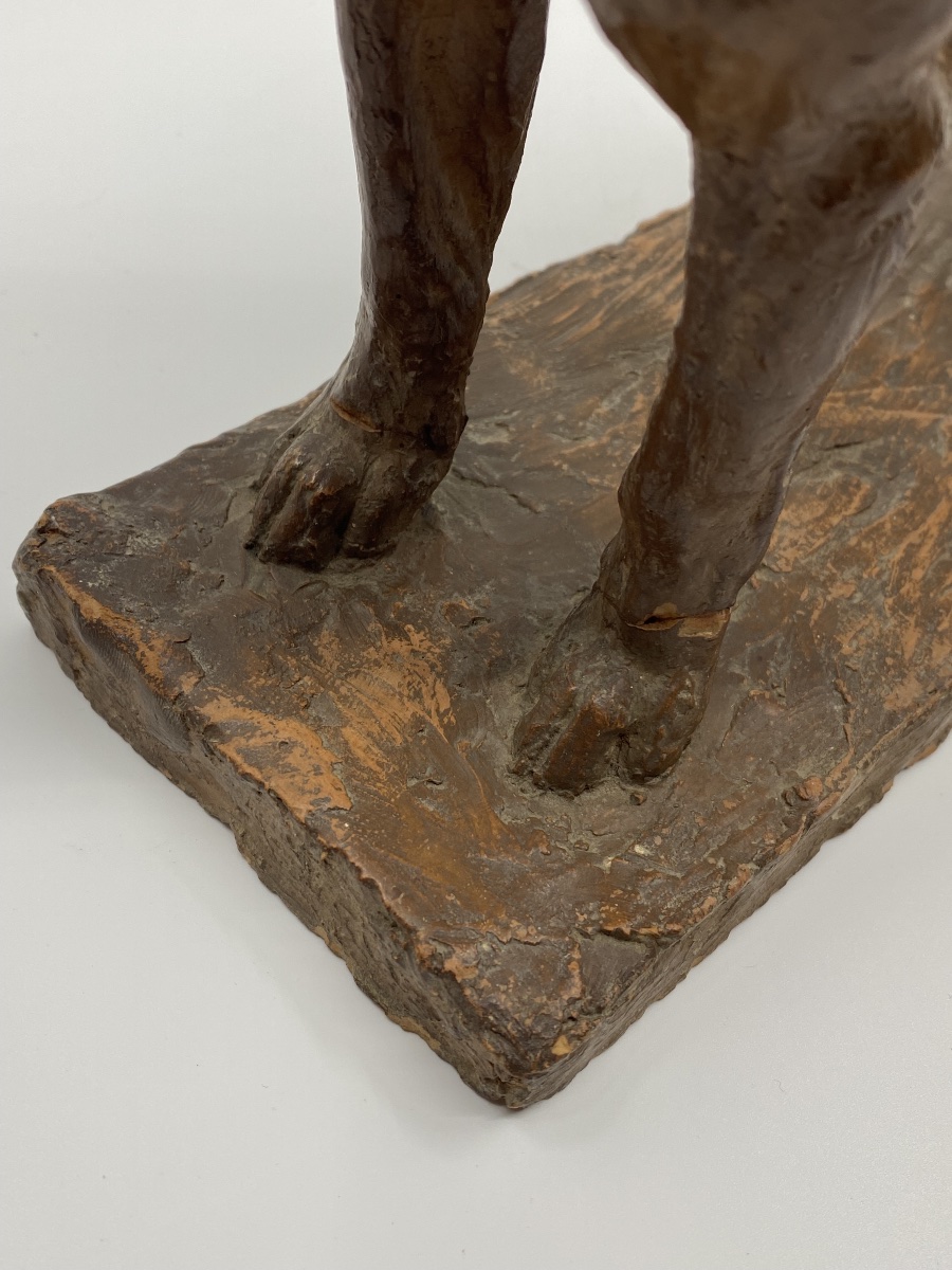 Terracotta Dog Sculpture By Richard Fath - Bourbonnais Braque-photo-5