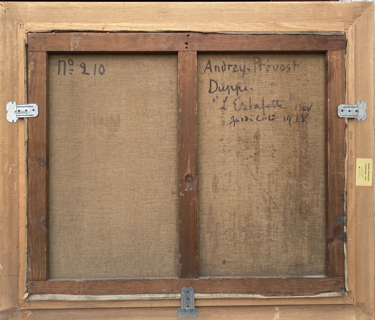 Huile sur toile signé datée en bas à droite et au dos en 1928  format hors cadre 65 cm x 54 cm -photo-2
