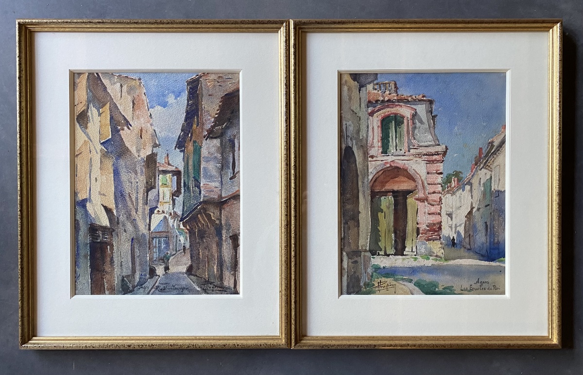 Watercolors Of Agen's Old Town