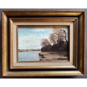 Banks Of The Aygues River At Orange - Oil On Canvas Signed Jean-pierre Stauffer