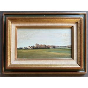 Countryside Landscape In Normandy (etretat) - Oil On Canvas Signed Jean-pierre Stauffer