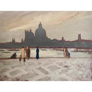 La basilique Santa Maria della Salute de Venise - Henri-André Martin (1918-2004)