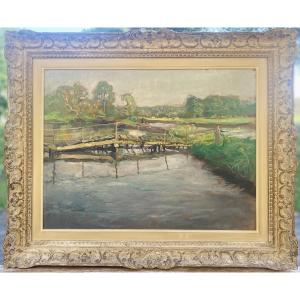 Passerelle du barrage de La Flèche (Sarthe) - Lucien Jonas