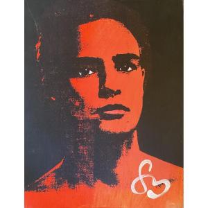Portrait Of Marlon Brando In Red - Symon