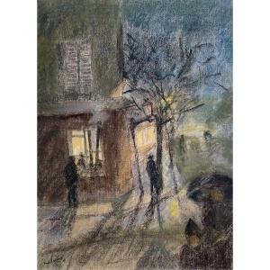 Montmartre de nuit - René Levrel (1900-1981)