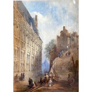 Londres Aquarelle Thomas Miles Richardson 1784 1848 Ou Thomas Miles Richardson Jr 1813 1890