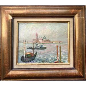 Venise San Giorgio Maggiore Huile Sur Toile De Ramon Dilley  1932 2013