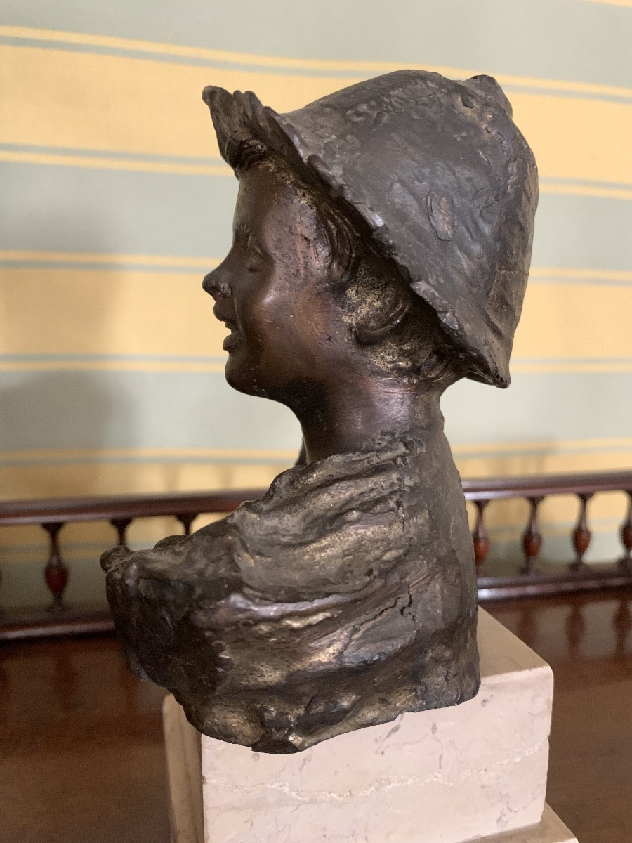 Small Bronze Sculpture Signed De Martino-photo-5