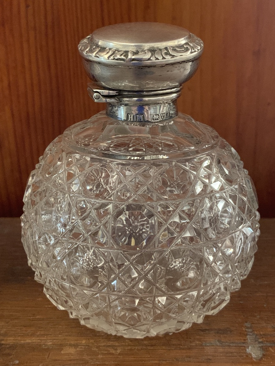 Set de voyage en cristal et argent 1910/12-photo-3
