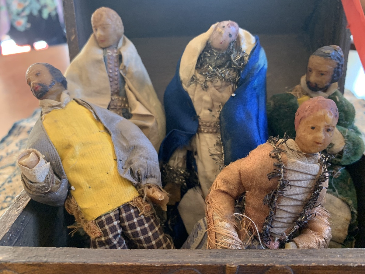 5 Nativity Figures, In Wax. 19th Century-photo-3