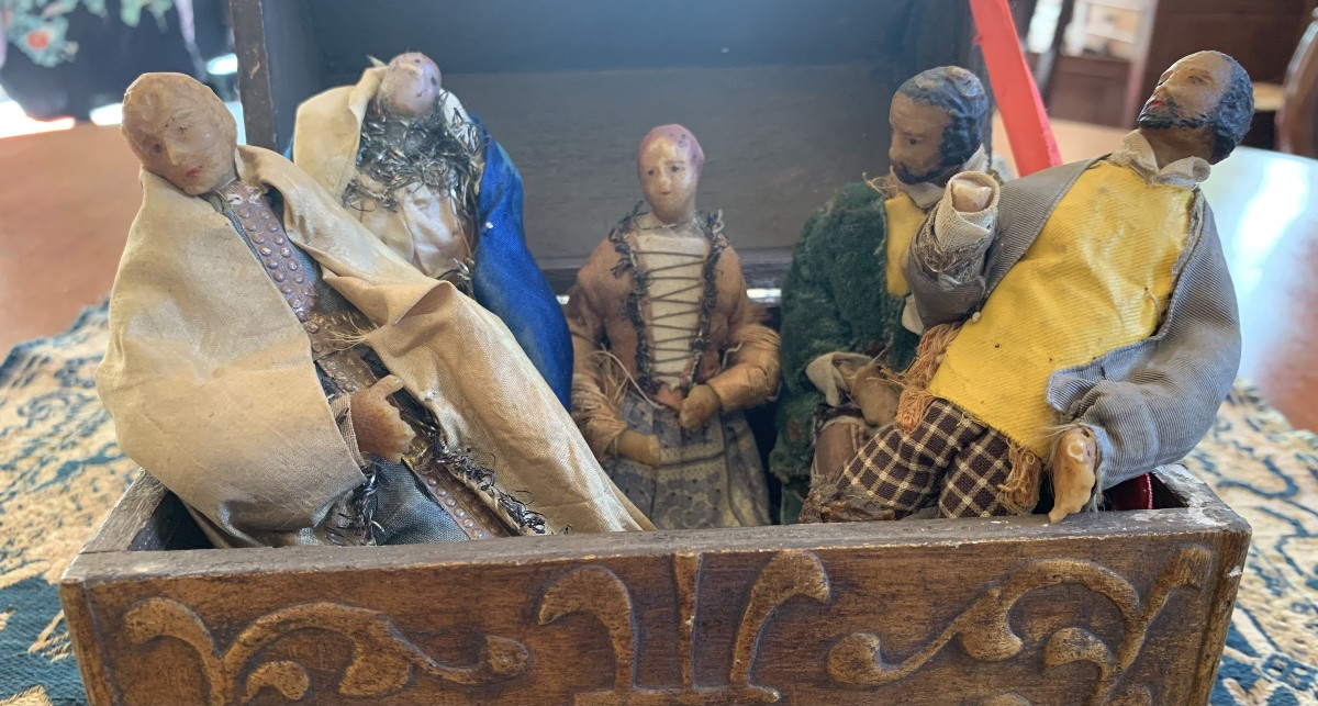 5 Nativity Figures, In Wax. 19th Century-photo-4