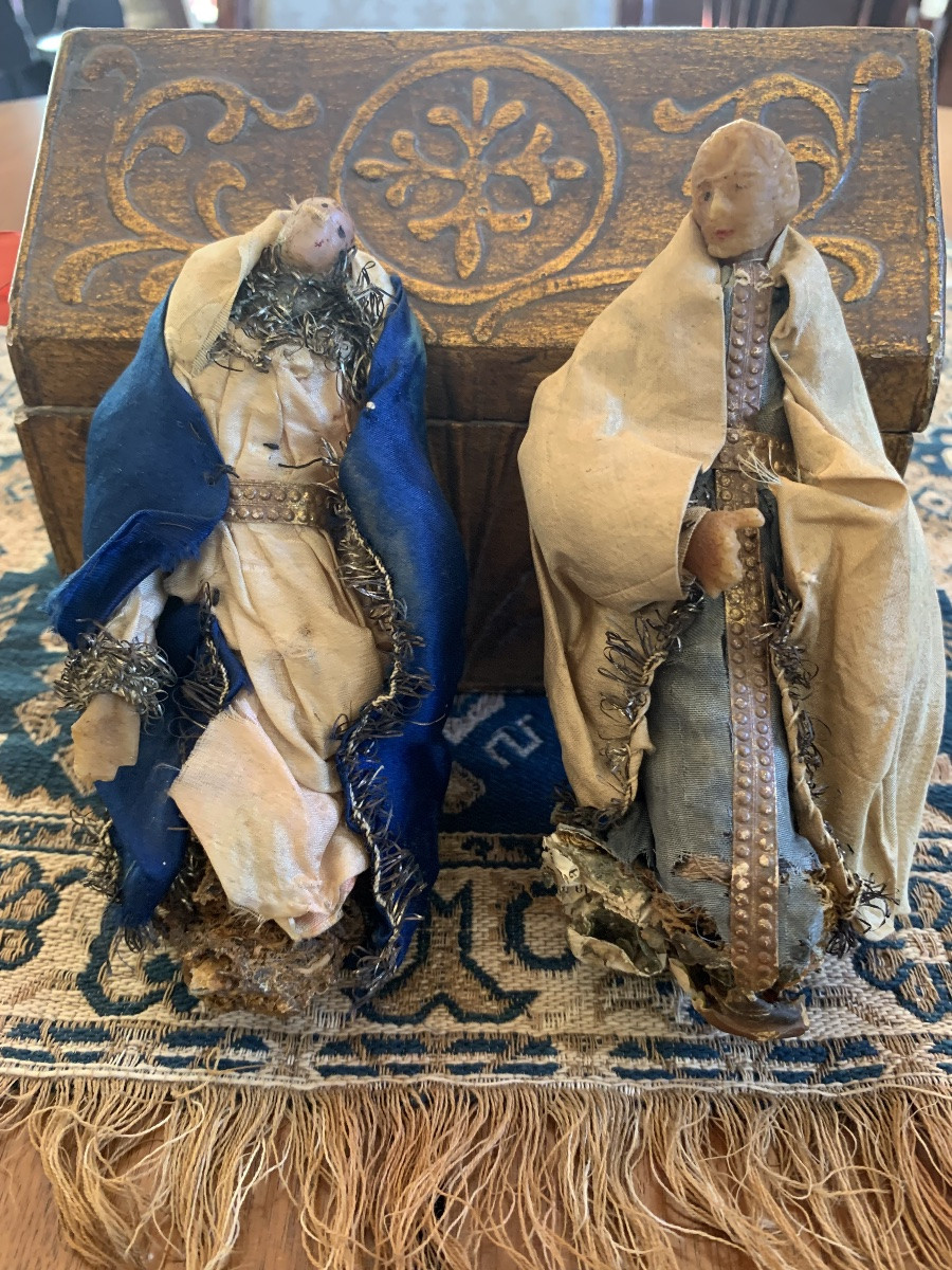 5 Nativity Figures, In Wax. 19th Century-photo-6