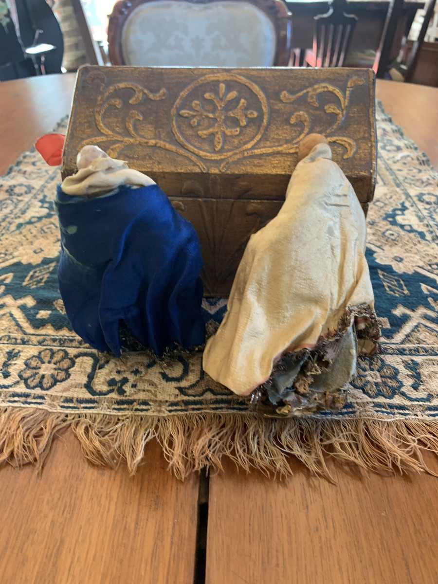 5 Nativity Figures, In Wax. 19th Century-photo-7