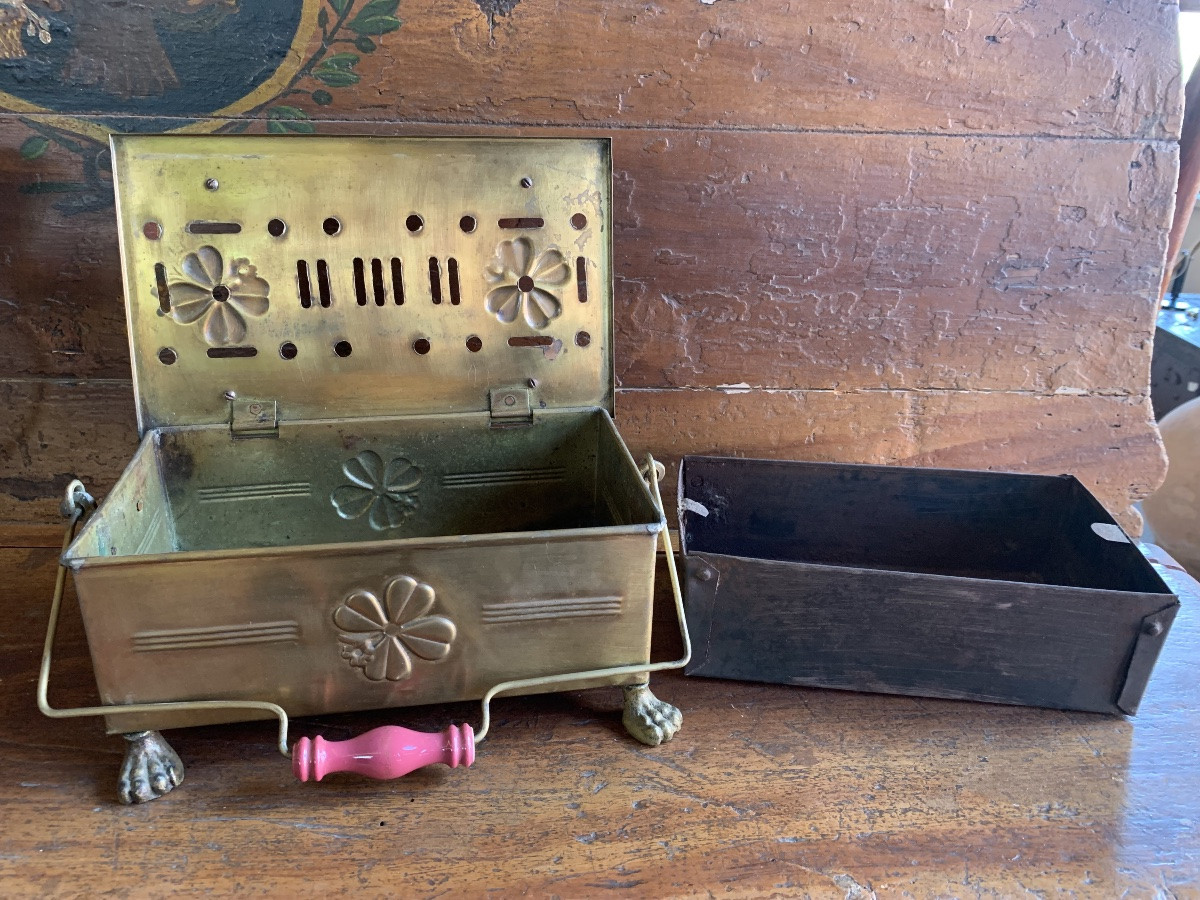 Antique Brass Plate Warmer, 19th Century-photo-2