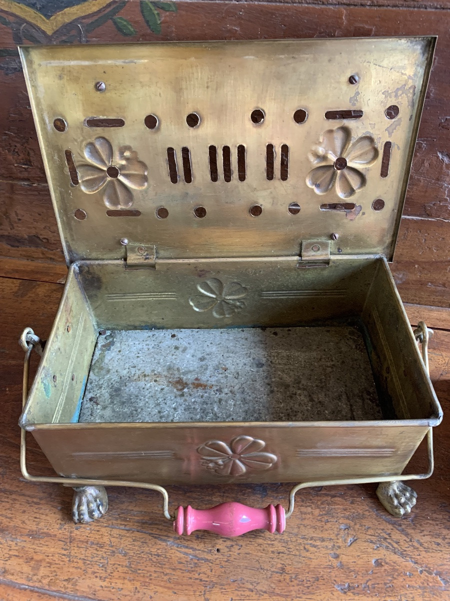 Antique Brass Plate Warmer, 19th Century-photo-4