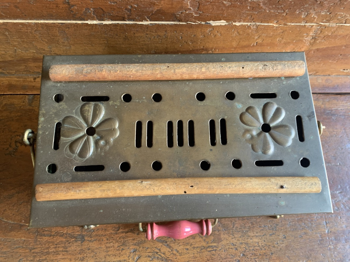 Antique Brass Plate Warmer, 19th Century-photo-3