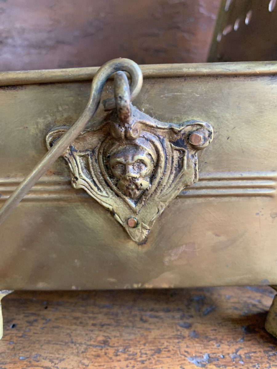 Antique Brass Plate Warmer, 19th Century-photo-5