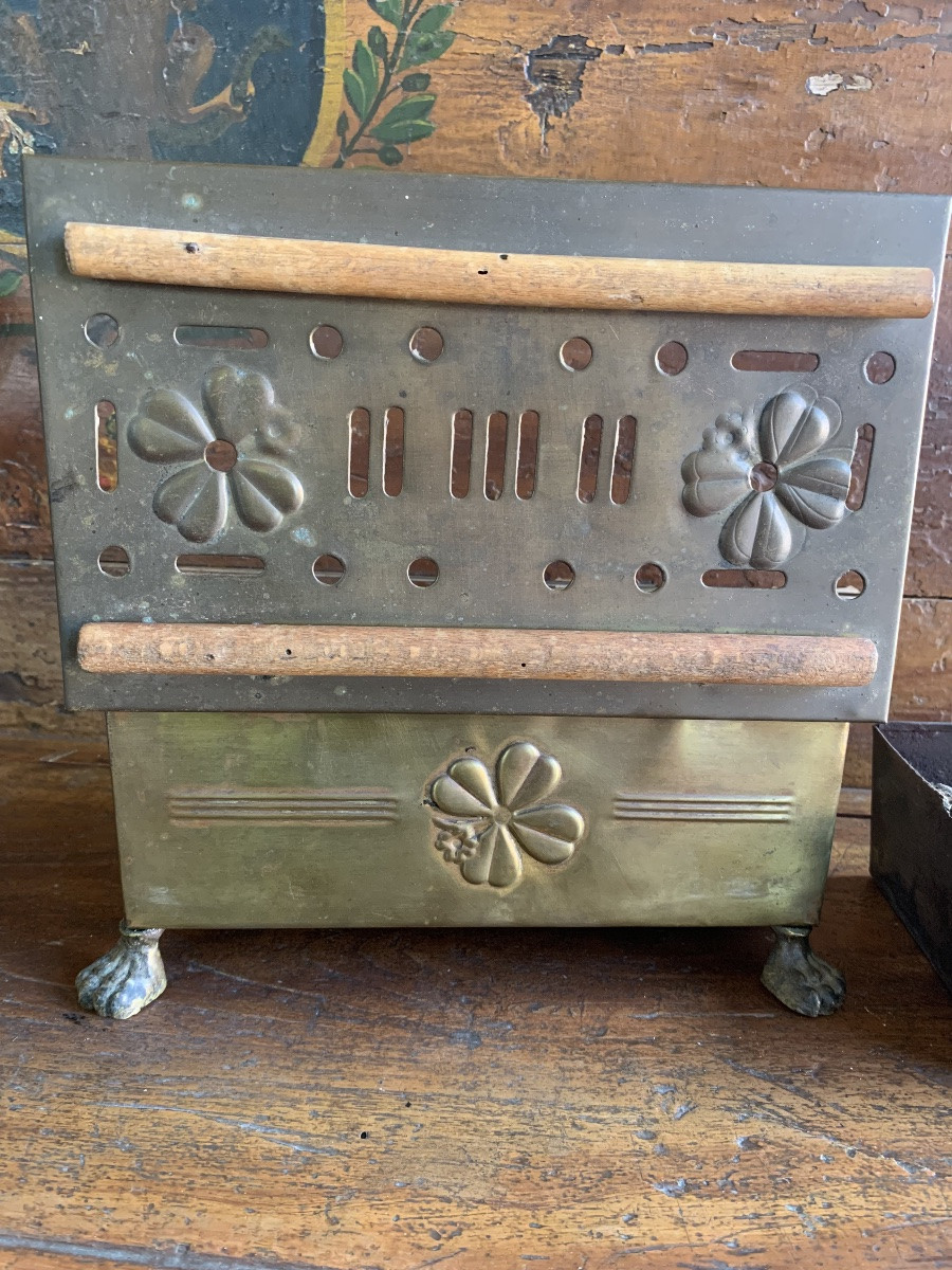 Antique Brass Plate Warmer, 19th Century-photo-6