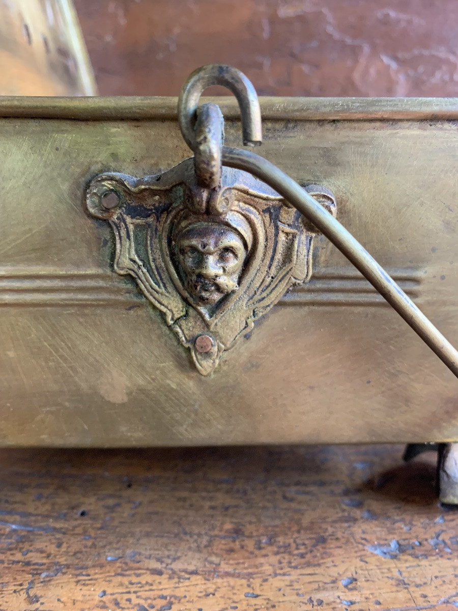 Antique Brass Plate Warmer, 19th Century-photo-7
