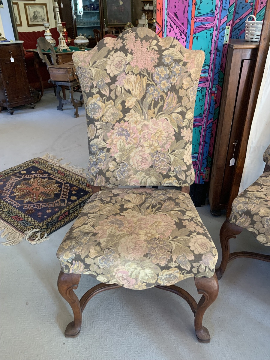 6 Louis XIV Walnut Chairs, Veneto, Early 18th Century-photo-2