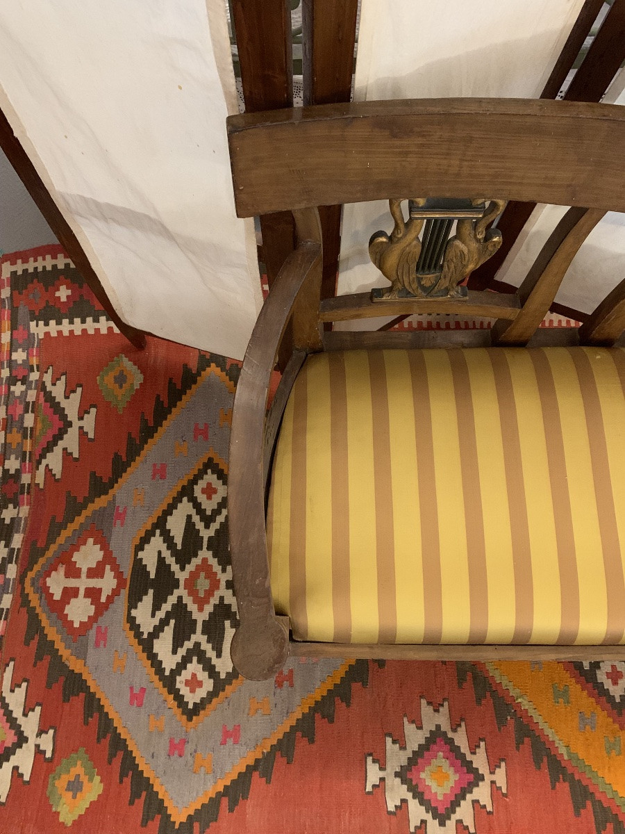 Small Sofa Of Period And Style Empire, Tuscany, Early 19th Century-photo-1