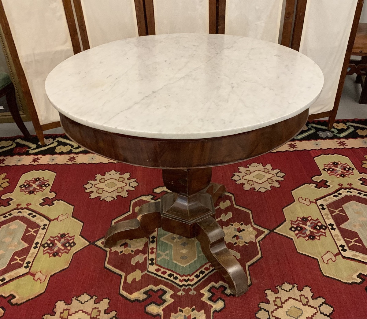 Restoration Table By Center, France 19th Century-photo-2