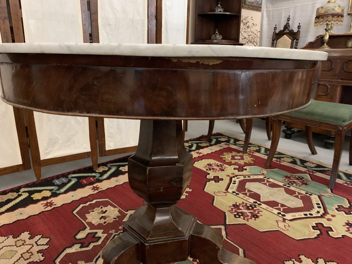Restoration Table By Center, France 19th Century-photo-2