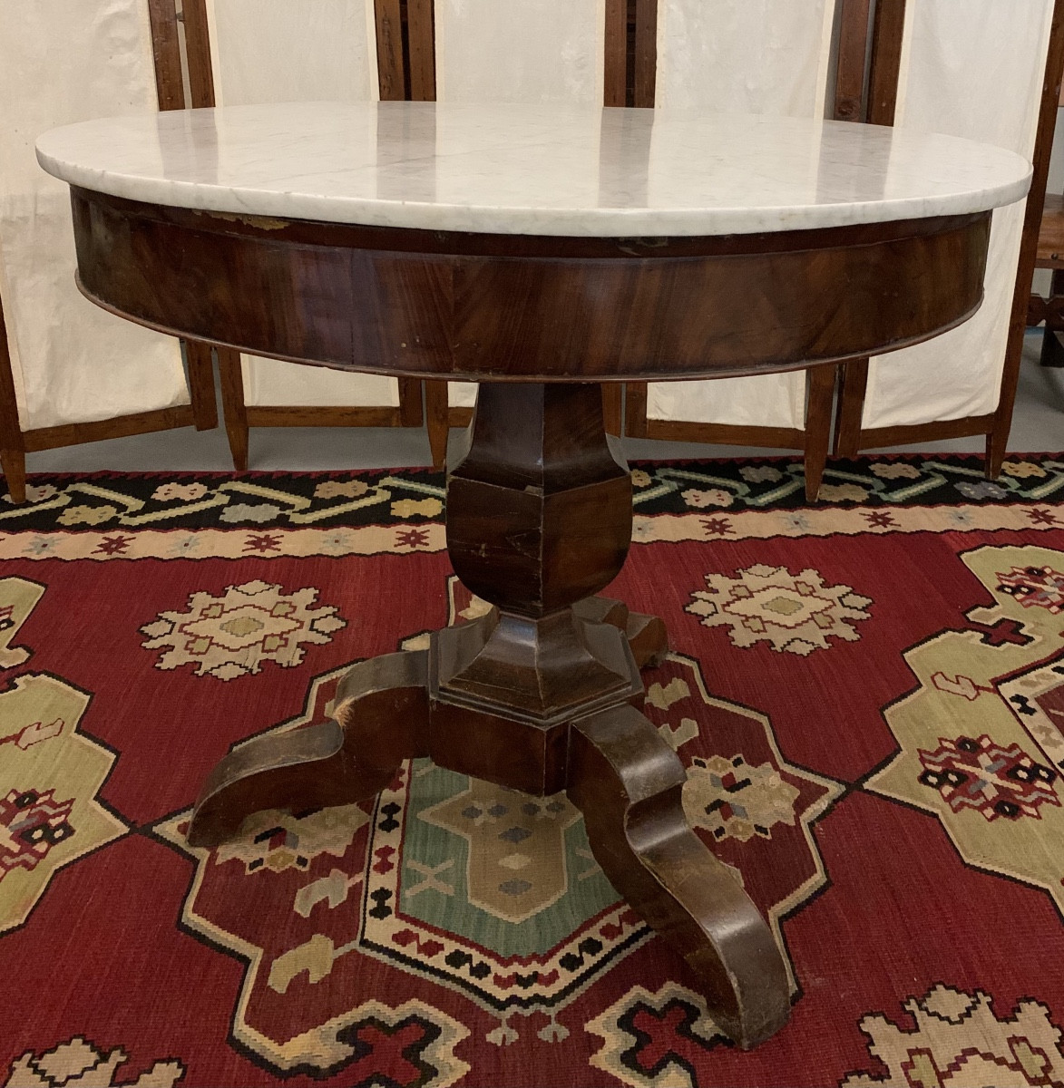 Restoration Table By Center, France 19th Century
