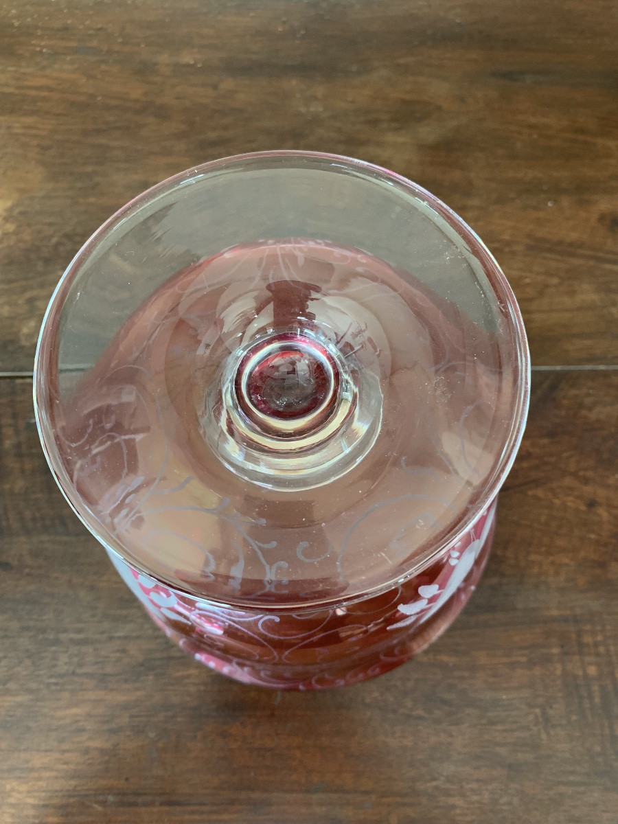 Large Bohemian Crystal Cup. -photo-4