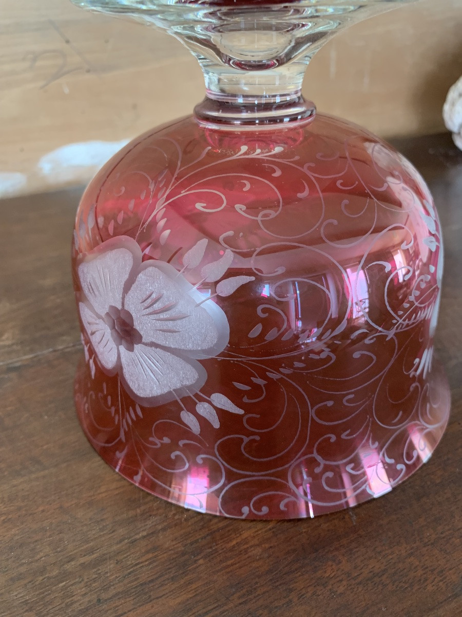Large Bohemian Crystal Cup. -photo-4